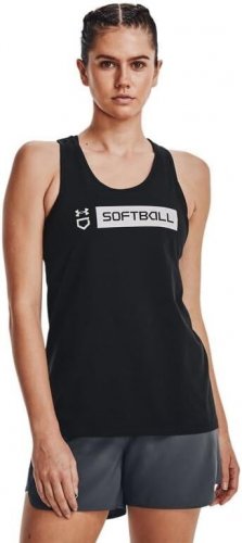 Under Armour Loose Softball Wordmark Bar Womens Tank Top Black Size XL NWT $30