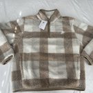 Nike Club Winterized Half-Zip Fleece Plaid Pullover Top Blue FZ0896-247 NWT $115