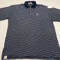 PETER MILLAR GOLF MEN'S STRIPED POLO SHORT SLEEVE COLOR NAVY BLUE/WHITE MEDIUM