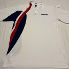 DIADORA DIADRY MEN'S SHORT SLEEVE 1/4 ZIP T-SHIRT WHITE/RED/BLUE SIZE SMALL