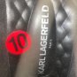 KARL LAGERFELD QUILTED LOGO SLIPPER BLACK WHITE MEN SNEAKERS SIZE 10M NEW