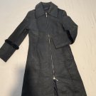 KNOLES & CARTER WOMEN'S GENUINE LAMB LEATHER BLACK ZIPPER LONG SIZE JACKET LONG SLEEVE SIZE SMALL