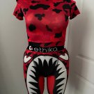 ETHIKA WOMEN'S ELASTIC/STRETCH SET SHORTS AND T-SHIRT SIZE LARGE NEW WITHOUT TAG
