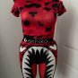ETHIKA WOMEN'S ELASTIC/STRETCH SET SHORTS AND T-SHIRT SIZE LARGE NEW WITHOUT TAG