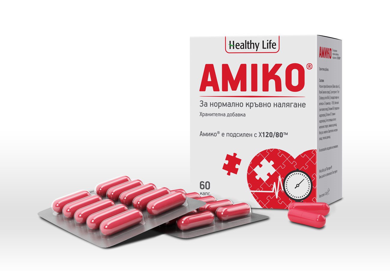 Amiko For normal blood pressure With its unique X120/80 special food supplement