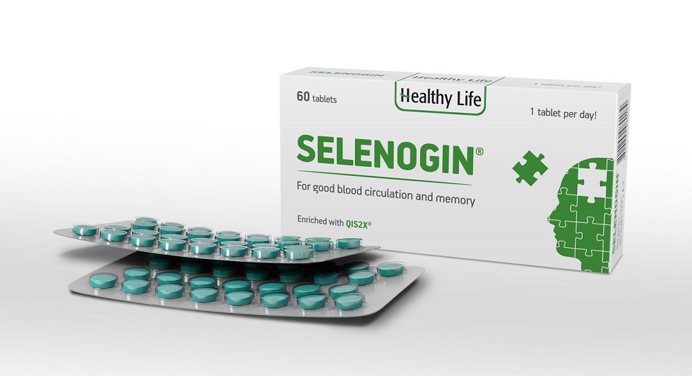 Selenogin normal blood circulation brain and extremities, memory, concentration