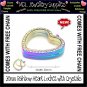 Rainbow Heart 30mm floating locket, with FREE CHAIN - (LH14)