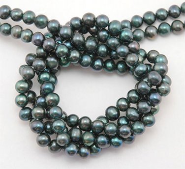 WE SELL QUALITY! 4-5mm EMERALD GREEN FRESHWATER PEARLS