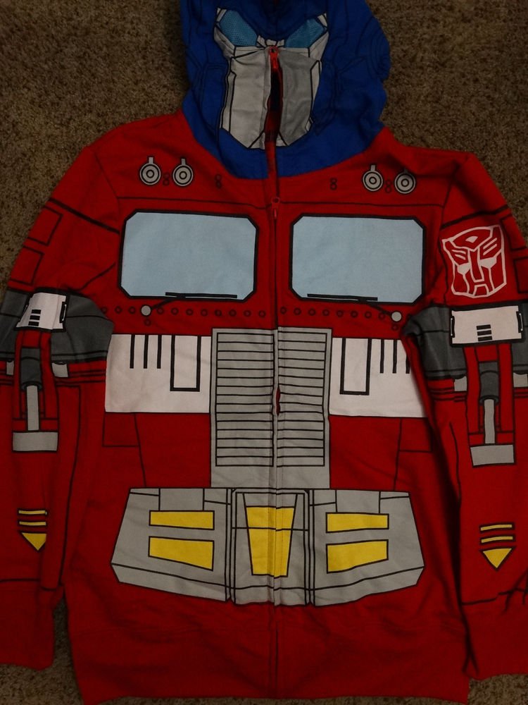 Optimus Prime Transformers Costume Zip up Hoodie Jacket Shirt