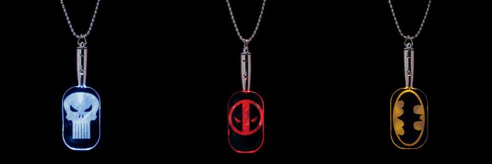 Deadpool,Batman,Punisher Marvel DC Comics LED Light Up Dog Tag Your Choice