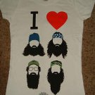 Duck Dynasty I Love Beards Tv Show A&E SI Junior T-Shirt S