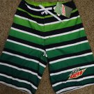 Mountain Dew Stripe Logo Board Swim Mens Shorts Nwt