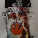 Star Wars Chewbacca Luke Han Solo Rebel Alliance Metal Badge Chain Wallet Nwt