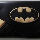 Batman Logo Dc Comics Quilted Envelope Chain Wallet Nwt