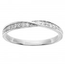 White Gold 1/5 Bypass Pave Diamond Wedding Band (G-H, I1-I2)