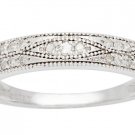 10k White Gold 1/4ct Pave Milgrain Diamond Wedding Anniversary Band (G-H, I1-I2)