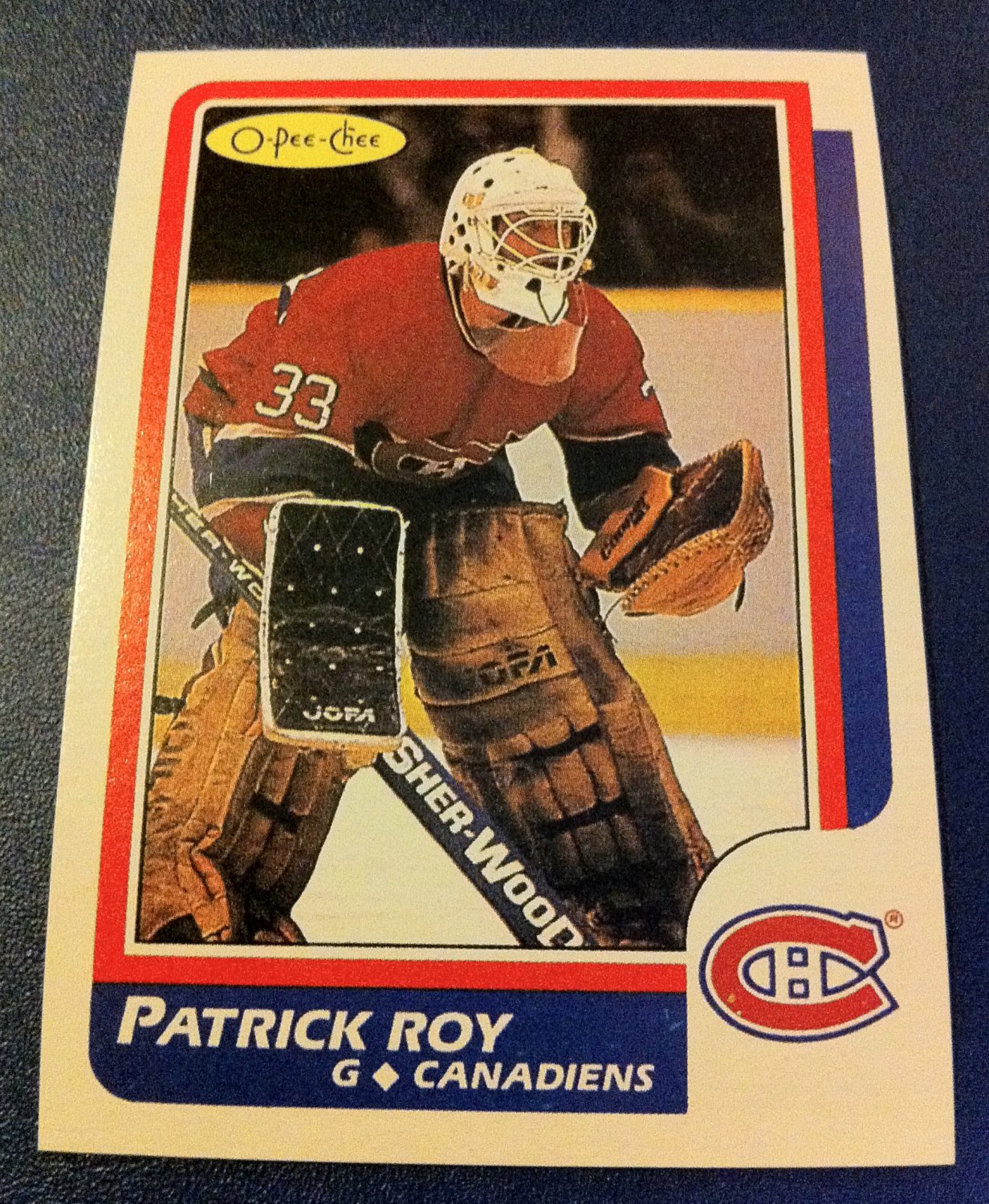 PATRICK ROY, ROOKIE CARD 53, OPC REPRINT, NHL, MONTREAL CANADIENS MINT