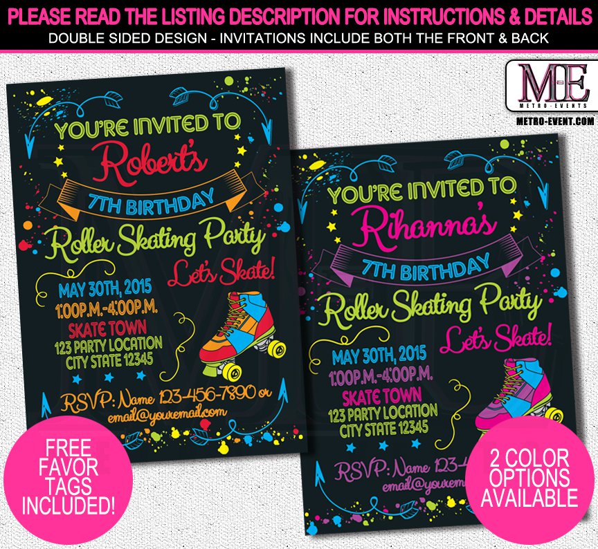 Skating Party Invitations