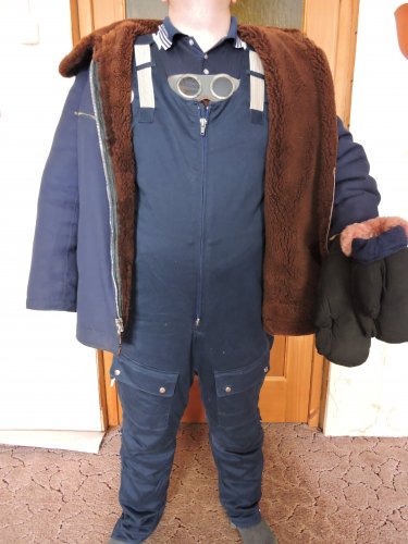 USSR Soviet Pilot Air Force Fur coat Winter Jacket 1975+ Suit Pants Gifted