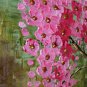 Pink Tree Original Oil Painting, Abstract Tree, Cherry Flowers, Impasto Textured Modern Art