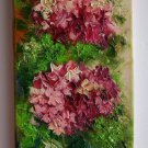 Hydrangea Original Oil Painting Impasto Pink Purple Hortensia Flowers Palette Knife Textured