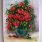 Red Roses Bouquet Original Oil Painting Impasto Textured Still Life Impression Europe Artist Offer