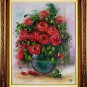 Red Roses Bouquet Original Oil Painting Impasto Textured Still Life Impression Europe Artist Offer