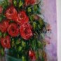 Red Roses Bouquet Original Oil Painting Impasto Textured Still Life Impression Europe Artist Offer