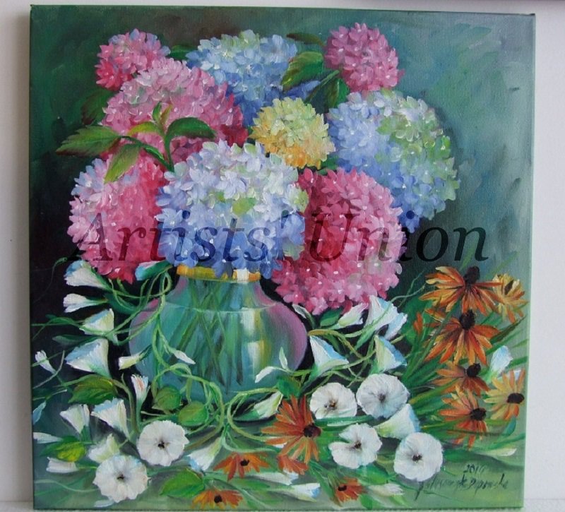 Hydrangea Still Life Original Oil Painting Hortensia Impression ...