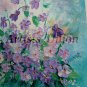 Violets Original Oil Painting Impasto Purple Flowers Textured Palette Knife Fine Art