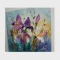 Irises Impasto Original Oil Painting Purple White Flowers Palette knife Textured Art Meadow Garden