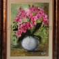 Pink Orchids Original Oil Painting, Still life Palette Knife Textured Modern Art, Impasto 3D Flowers