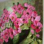 Pink Orchids Original Oil Painting, Still life Palette Knife Textured Modern Art, Impasto 3D Flowers