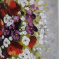 Modern Bouquet Original Oil Painting, Red Poppies Palette knife Impasto Art, Still Life Wild Flowers