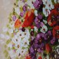 Modern Bouquet Original Oil Painting, Red Poppies Palette knife Impasto Art, Still Life Wild Flowers