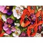 Modern Bouquet Original Oil Painting, Red Poppies Palette knife Impasto Art, Still Life Wild Flowers