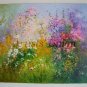 Meadow Original Oil Painting Wild Flowers Daisies Impasto Pink Purple Yellow Palette Knife Textured