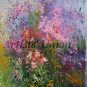 Meadow Original Oil Painting Wild Flowers Daisies Impasto Pink Purple Yellow Palette Knife Textured