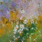Meadow Original Oil Painting Wild Flowers Daisies Impasto Pink Purple Yellow Palette Knife Textured
