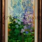 Larkspurs Original Oil Painting Delphinium Impasto Palette Knife Textured Blue Purple Flowers EU Art