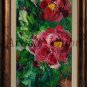 Peonies Original Oil Painting Crimson Peony Impasto Flowers Palette Knife Textured