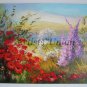 Meadow Original Oil Painting Red Poppies Impasto Floral Palette Knife Pink Purple Flowers Textured