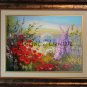 Meadow Original Oil Painting Red Poppies Impasto Floral Palette Knife Pink Purple Flowers Textured