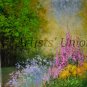 Meadow Landscape Original Oil Painting Palette Knife Wild Flowers Forest Impasto Textured Fine Art
