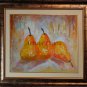 Pears Original Oil Painting Still Life Impasto Textured Fruits Kitchen Food Art Impressionism Linen