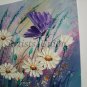 White Daisies Purple Butterfly Original Oil Painting Meadow Palette Knife Textured Art