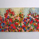 Modern Cityscape Original Oil Painting Abstract Impasto Palette knife Red Contemporary Art