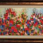 Modern Cityscape Original Oil Painting Abstract Impasto Palette knife Red Contemporary Art