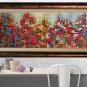 Modern Cityscape Original Oil Painting Abstract Impasto Palette knife Red Contemporary Art