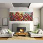 Modern Cityscape Original Oil Painting Abstract Impasto Palette knife Red Contemporary Art